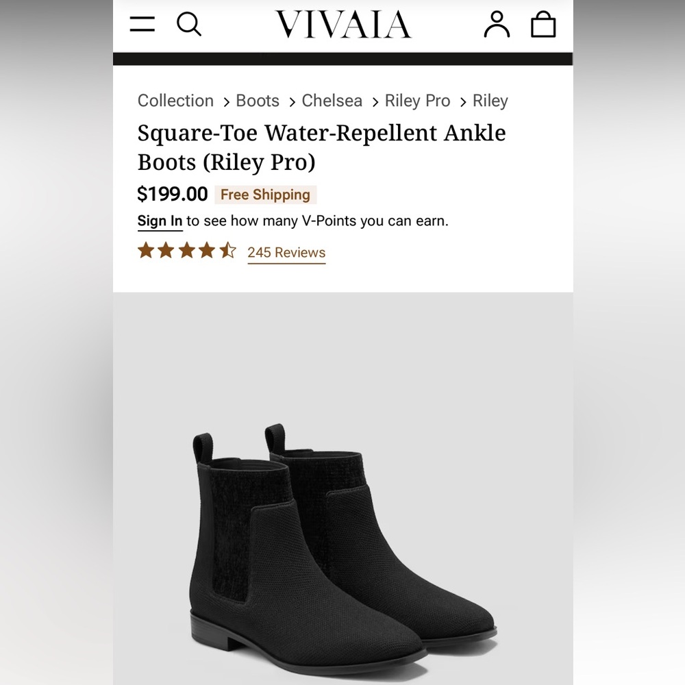VIVAIA Water-Repellant Ankle Boots